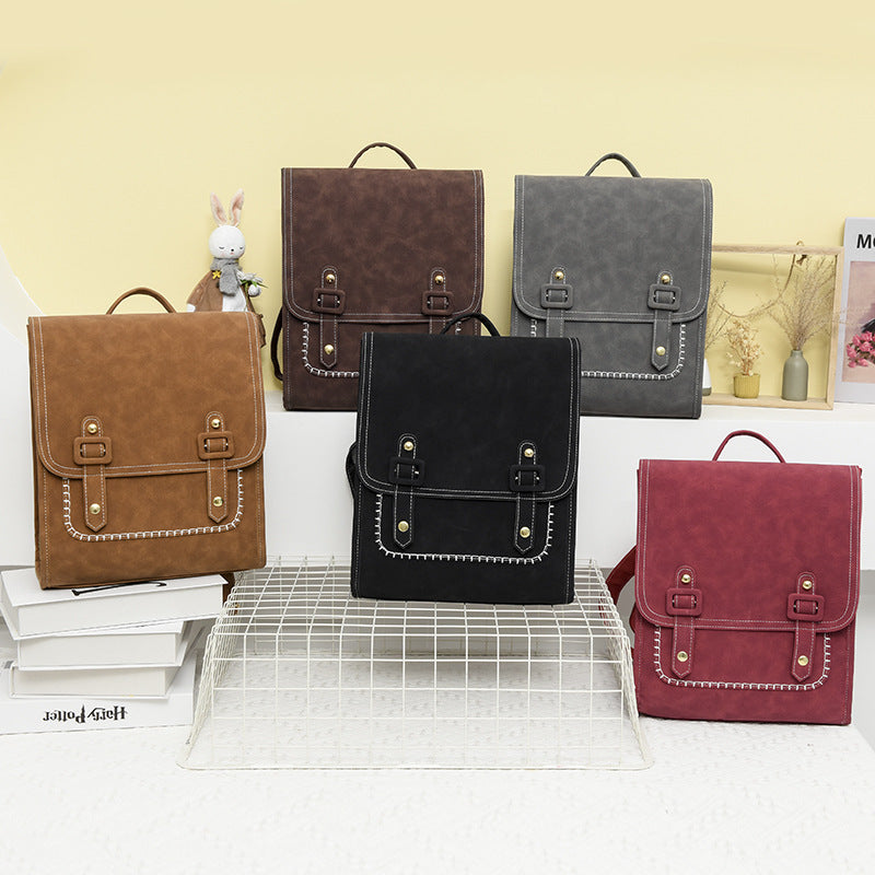 Korean-Style Women's Backpack - PU Leather Fashion Backpack with Multiple Pockets | Sarah Express