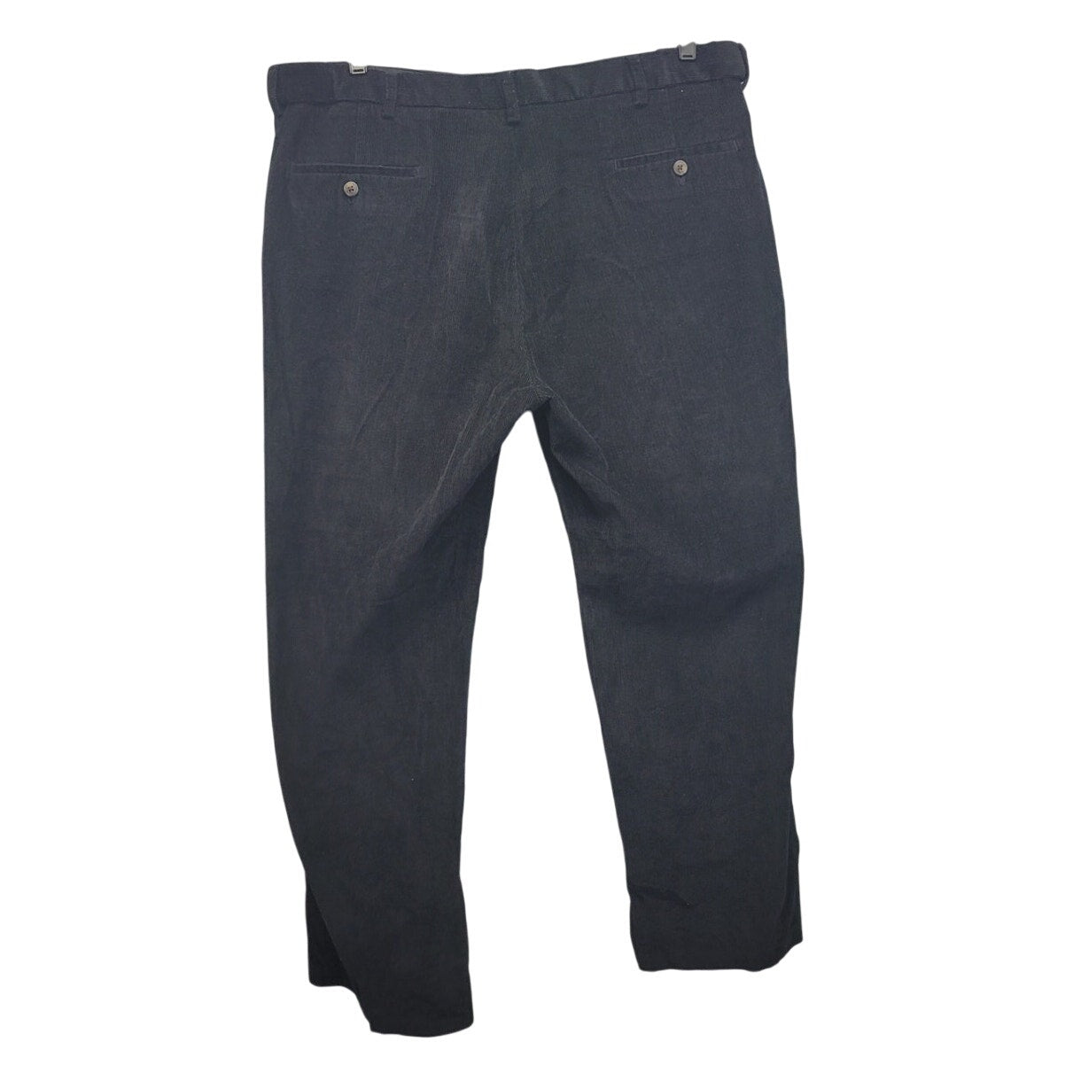 Haggar Mens 42X32 Black 100% Cotton Flat Front Mutli Pocket Corduroy Pants