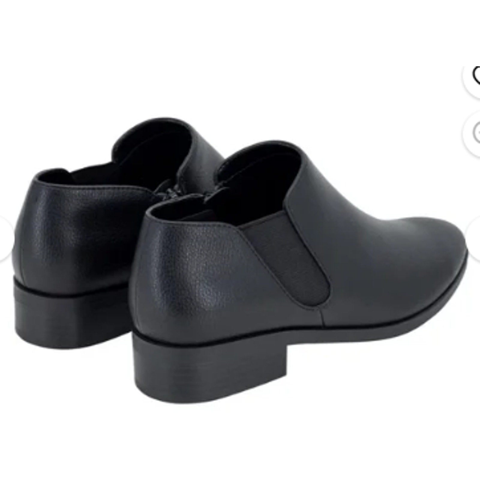 Kensie Womens Size 7.5 Black Faux Leather Sammy Ankle Slide On Booties Boots