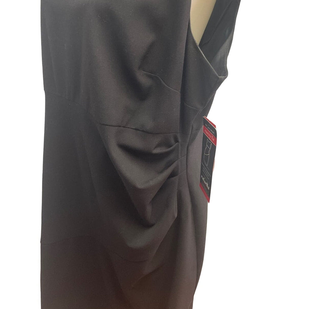 New Rafaella Woman Plus Size 16W Sleeveless Side Gathered Sheath Dress LBD
