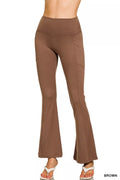 Zenana Brushed Dty Microfiber Flare Pants