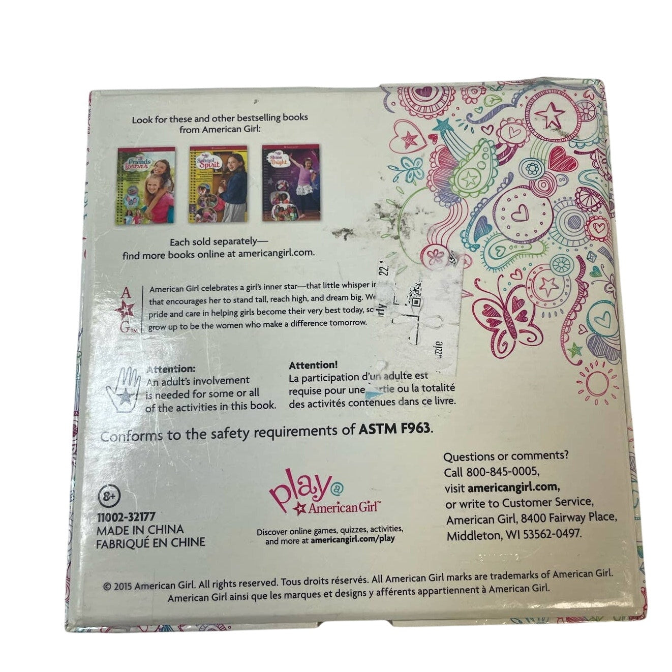 2015 American Girl Doll Truly Me 48 Activity Card Boxed Spinner Wheel Game