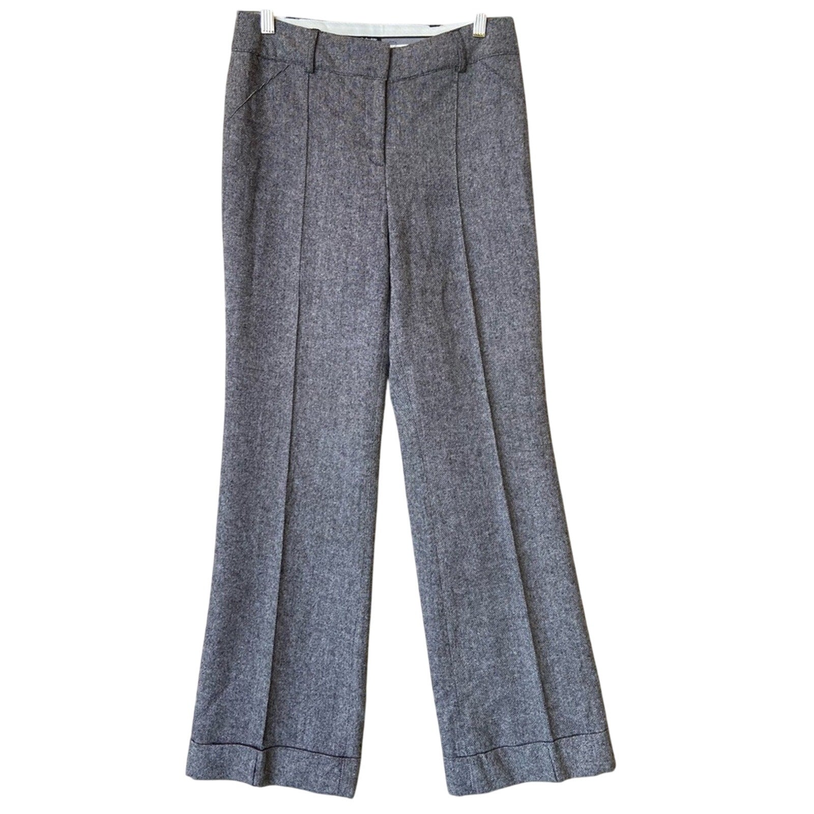 Dalia Collection Womens Size 8 Gray Wool Blend Lined Hemmed Trouser Pants