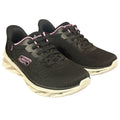 Skechers Womens Size 7.5 Black Pink Mesh Hands Free Swift Fit Shoes w Box