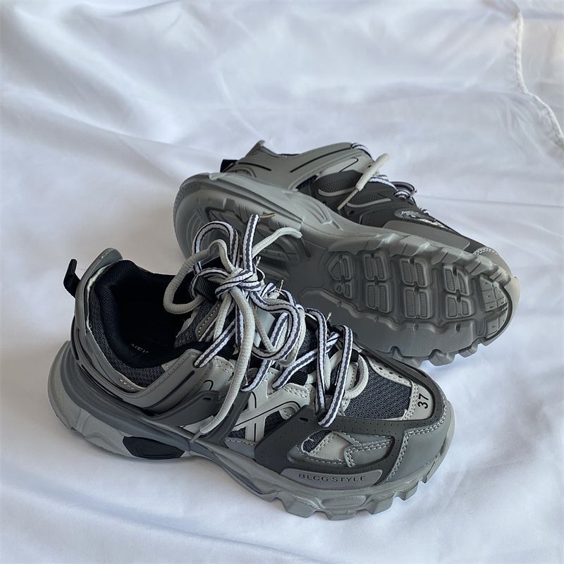 Men's Retro Chunky Sole Sneakers - Breathable Mesh Athletic Shoes with EVA Sole