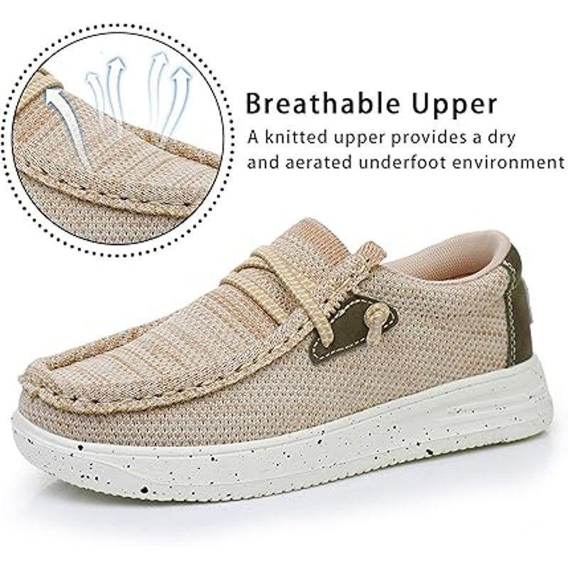 Apakowa Little Boys Size 3 Tan Canvas Faux LaceUp Slip On Casual Loafers Shoes