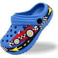 FolHaoth Toddler Boys Size 8.5 Blue Race Car Driver Slide On Clog Sandals