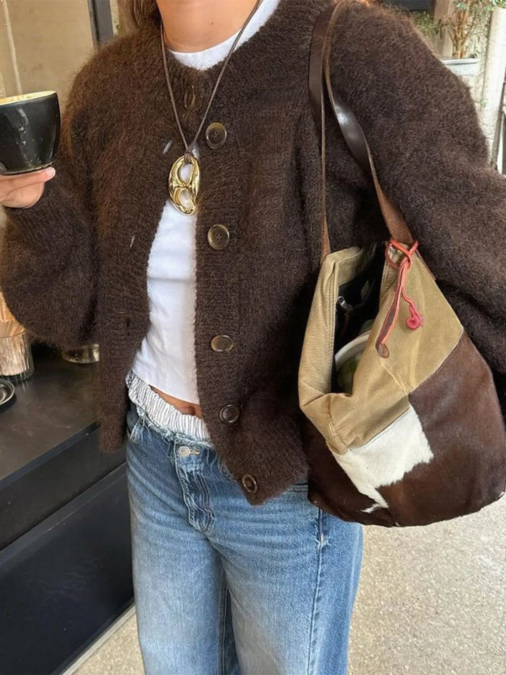 Button Down Long Sleeve Cardigan
