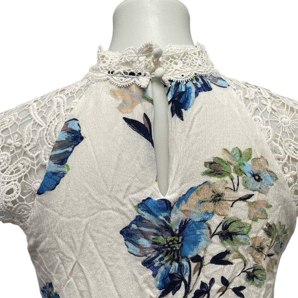 Altar'd State Juniors Small Sleeveless Lace Floral Long Flowy A-Line Dress