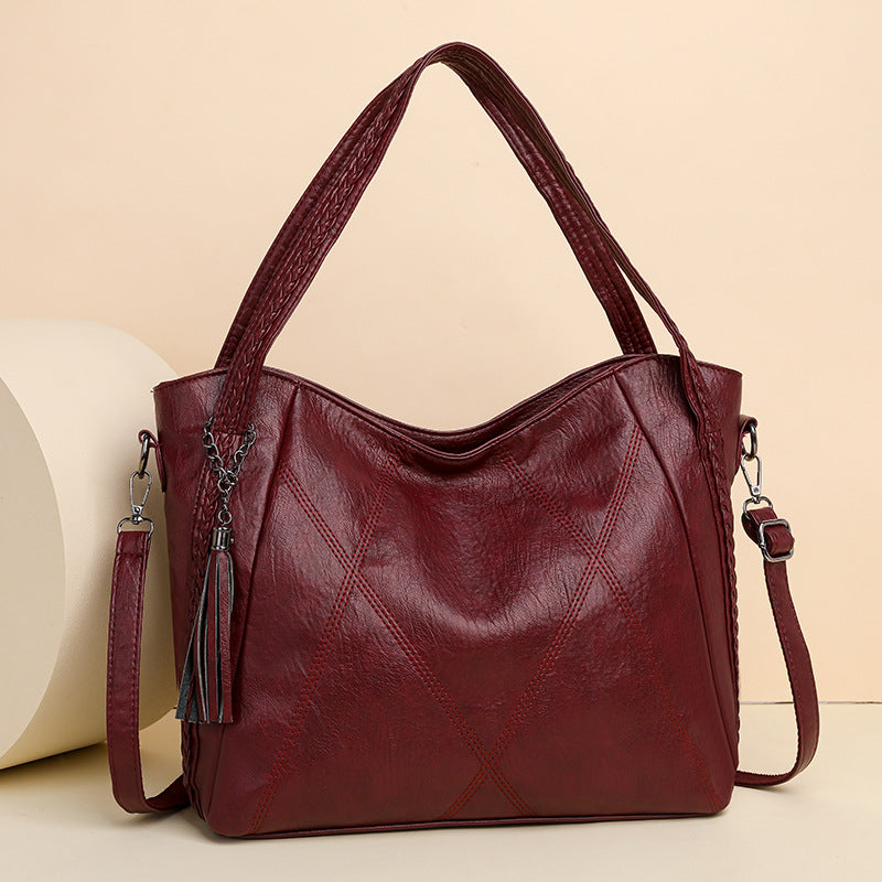 Women's PU Leather Crossbody Tote Bag – Spacious, Minimalist & Versatile