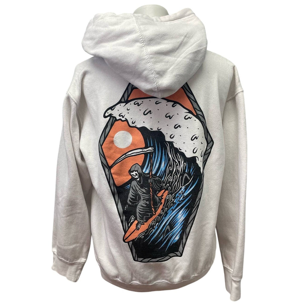 Call Your Mother Mens Medium Surfing Grim Reaper Long Sleeve Sweatshirt Hoodie