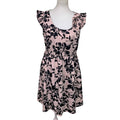 ELLE Womens Medium 100% Polyester Floral Sleeveless Fit n Flare Side Zip Dress