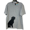 New Hand Printed Mens Small Gray Heathered Black Lab Dog Short Sleeve Tee Shirt