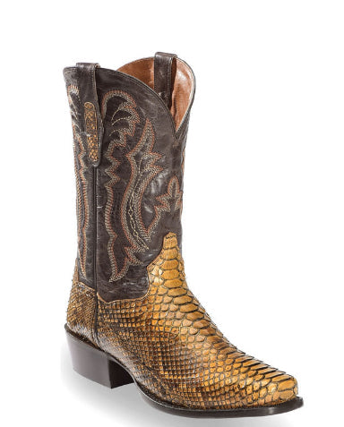 Men's Embroidered Patchwork Quilted Boots | Slip-On Pointed-Toe Low Heel Winter Boots