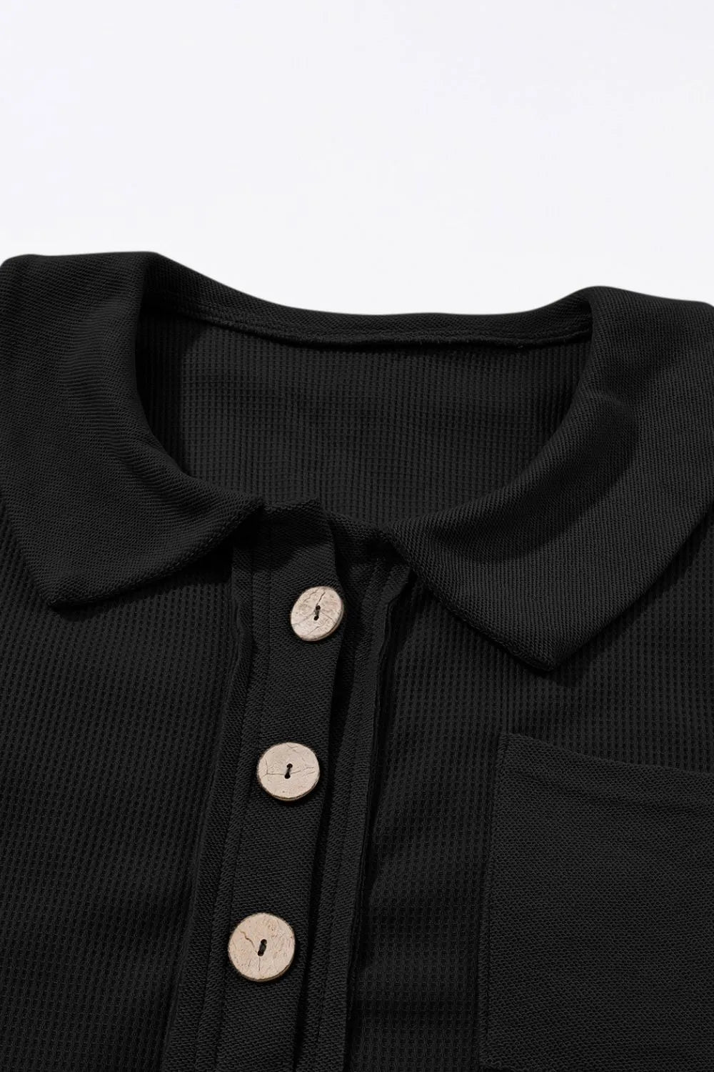 Waffle Knit Button Front Dress