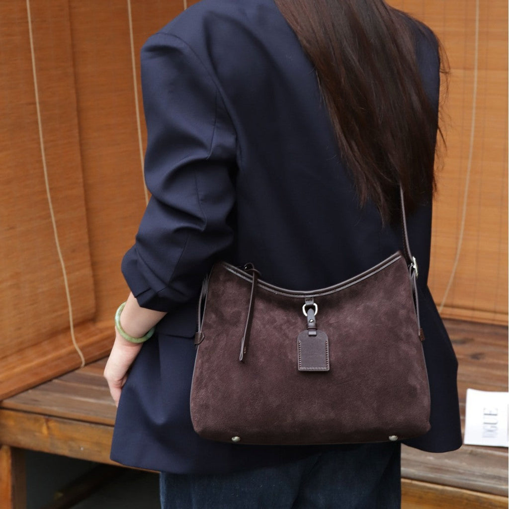 Genuine Leather Shoulder Bag - Large Capacity Handbag for Women