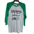 New Hand Printed Womens Large Silly Santa Christmas is for Jesus Tee Shirt