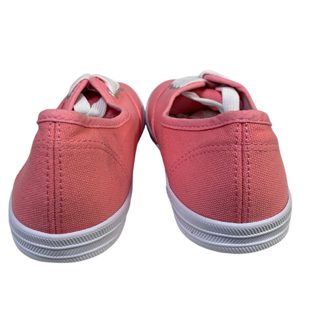 Womens Size 6 Pink Sneaker Lace Up Low Top Closed Round Toe Canvas Shoes