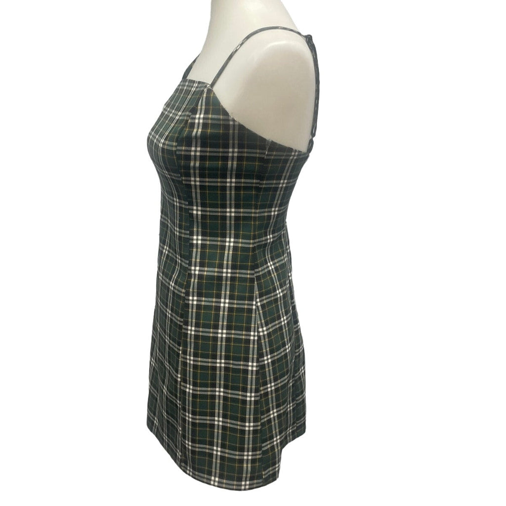 Empyre Womens Small Spaghetti Strap Plaid Fit & Flare Knee Length Dress