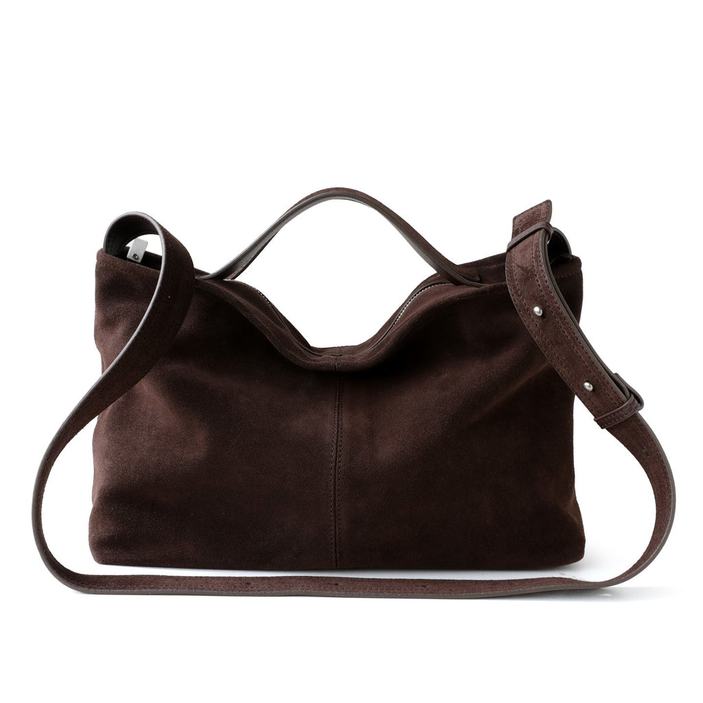 Women's Genuine Leather Matte Commuter Tote Crossbody Bag – Minimalist Square Shoulder Bag