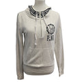 Pink Womens Small PolyCotton Confetti Quarter Zip Hooded Pullover Sweatshirt