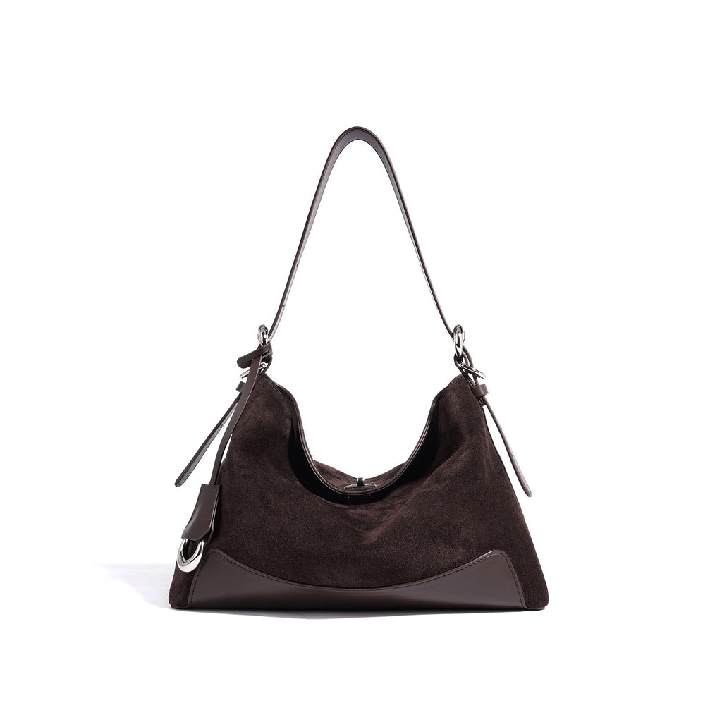 Women's Large Capacity Commuter Bag – Matte Cowhide Shoulder & Crossbody Handbag