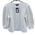 NWT New Nautica Jeans Womens Medium Ivory Long Sleeve Crew Neck Sweatshirt