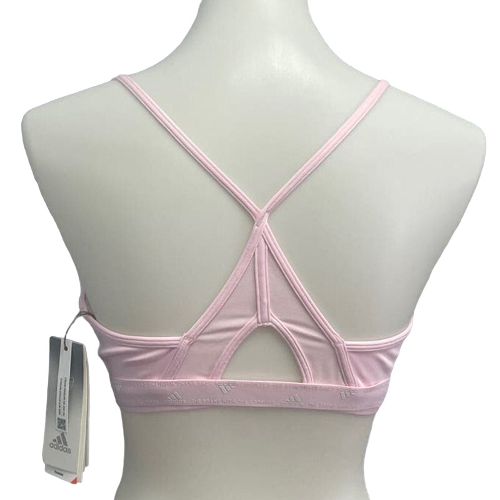 New Adidas Small 36AC Pink Light Support Removeable Pads Training Sports Bra
