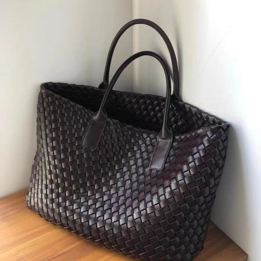 Large Capacity Embossed PU Leather Shoulder Tote Handbag