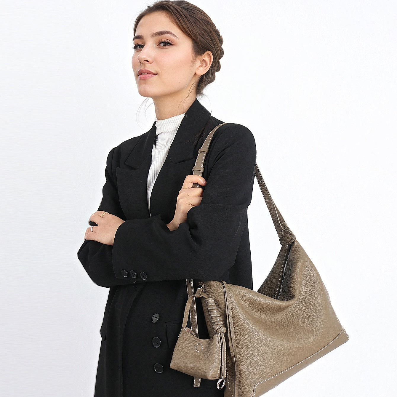 Women's Genuine Leather Crossbody & Underarm Bag – Lightweight Dumpling Shoulder Bag
