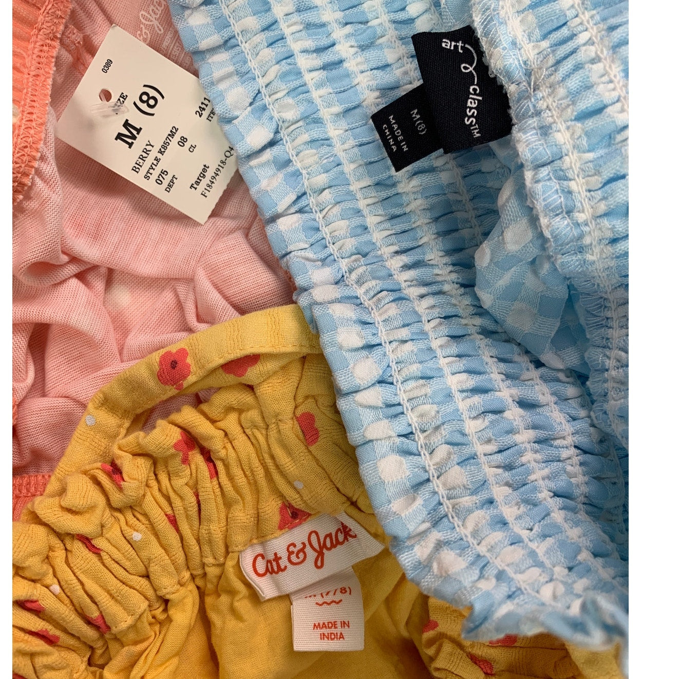 Lot of 3 New Cat & Jack Art Class Girls Medium Floral Skirt Shorts Gingham Pants