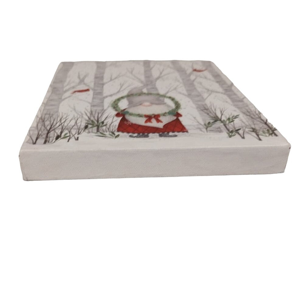 Light Up Battery Operated Christmas Winter Troll Canvas Wall Hanging Art