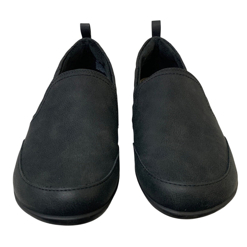 JSport Womens Size 8 Black Faux Leather Lisa Slide On Lined Memory Foam Shoes