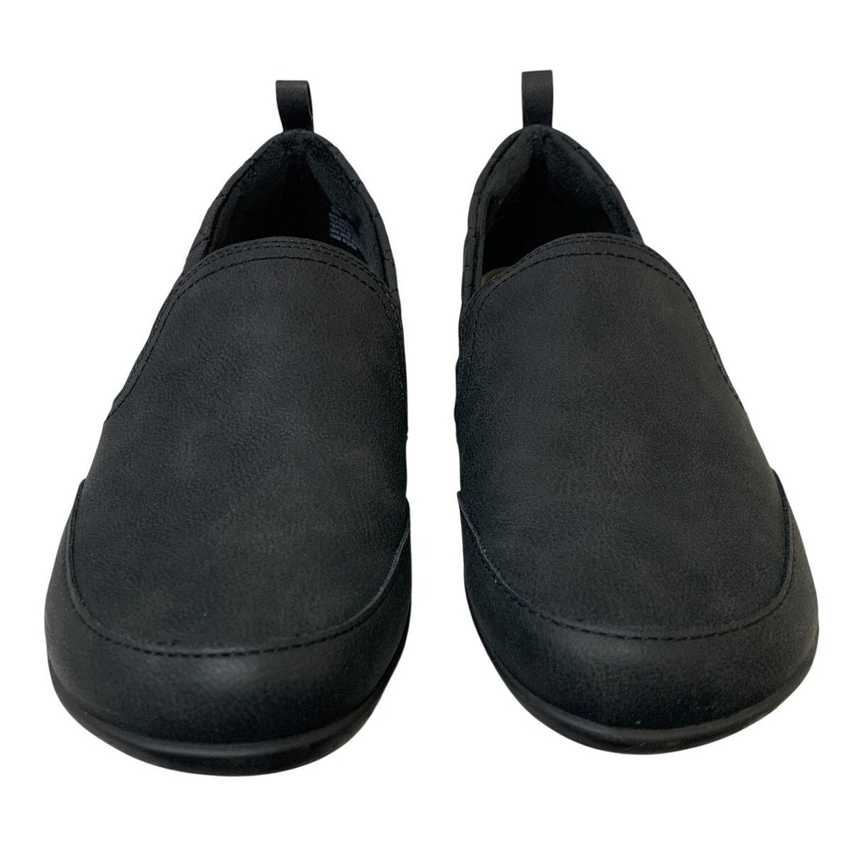 JSport Womens Size 8 Black Faux Leather Lisa Slide On Lined Memory Foam Shoes