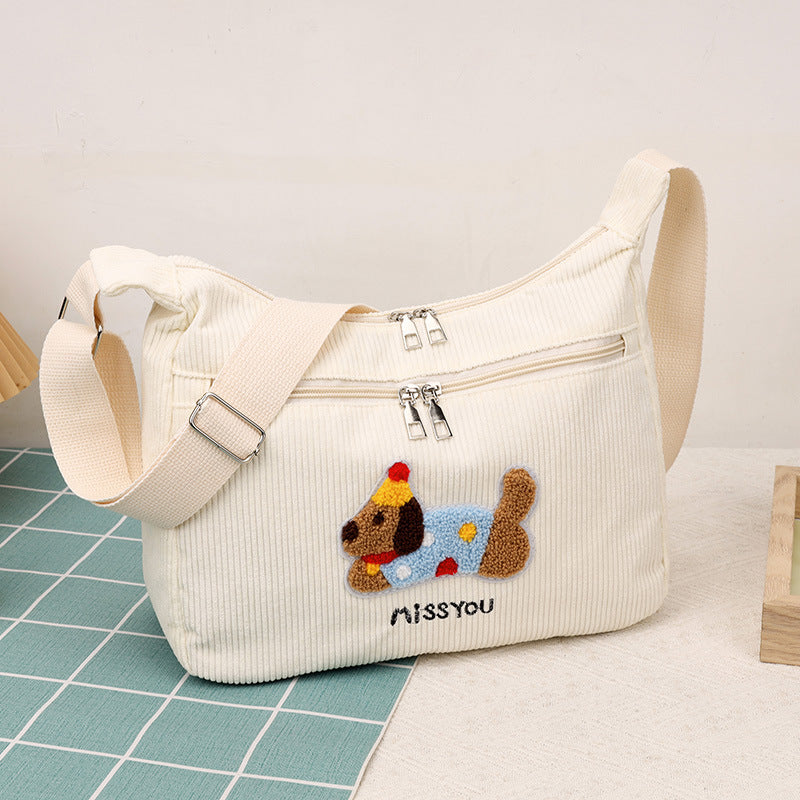 Retro Corduroy Tote Bag