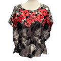 IZ Byer Womens Medium Batwing Sleeve Floral Lightweight Polyester Blouse
