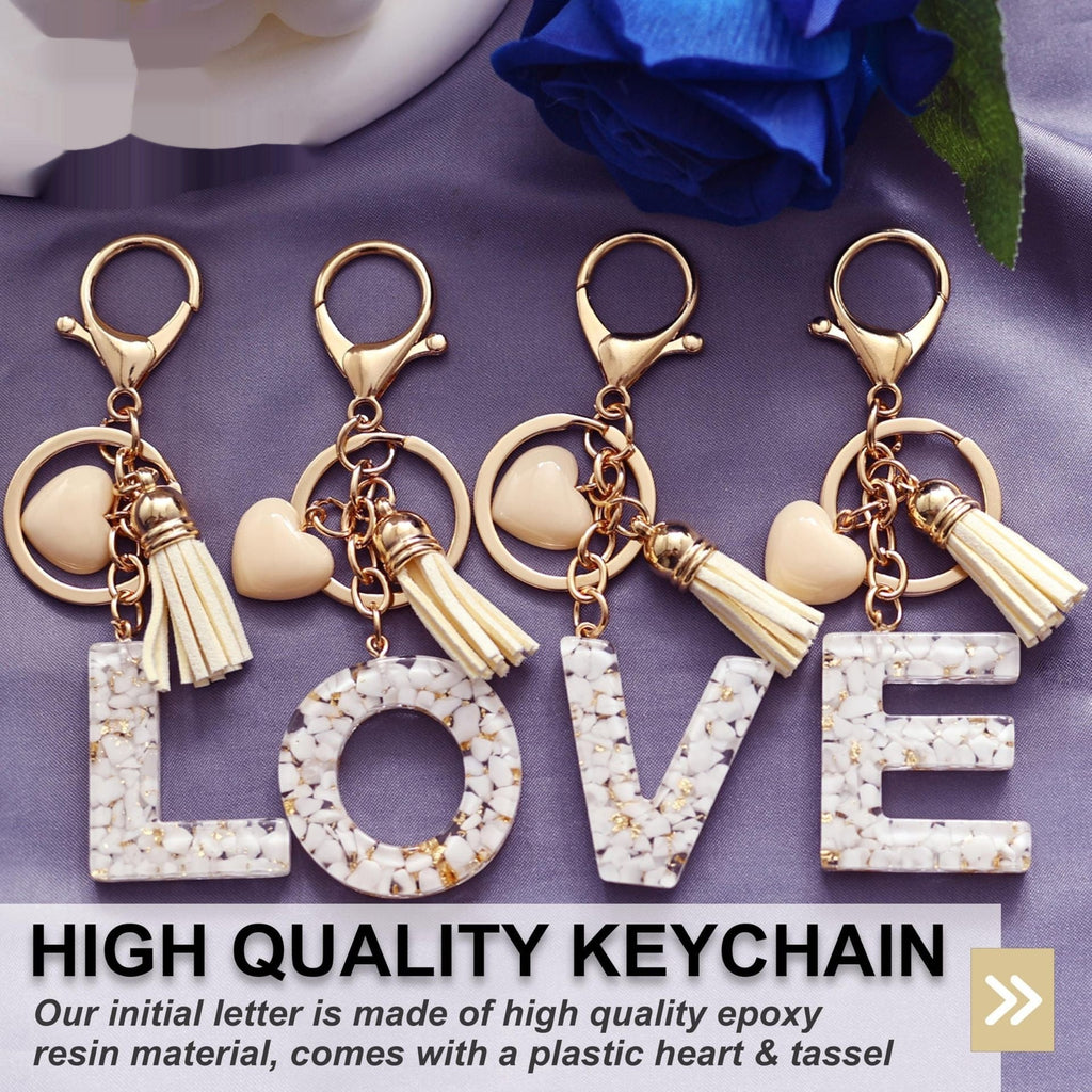 Personalized Heart Shell Letter Pendant Necklace with Tassel - A-Z Initial Charm