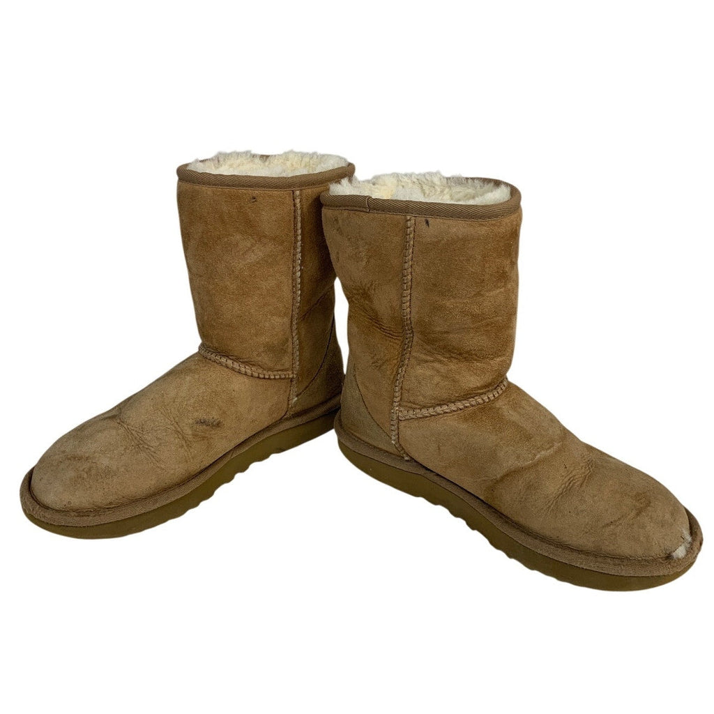 Ugg Womens Size 6 Tan Winter Boots Classic Short Fur Lined Round Toe Shoes