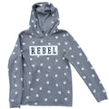 Modern Lux Juniors Medium Rebel Heathered Skull Long Sleeve Hoodie Sweatshirt