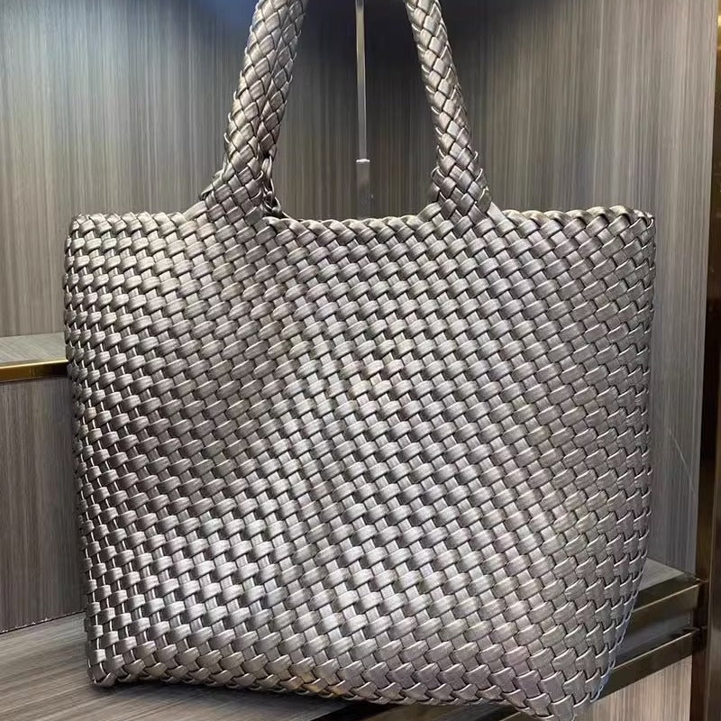 Handwoven Woven Shoulder Bag - Premium PU Leather Underarm Bag for Women