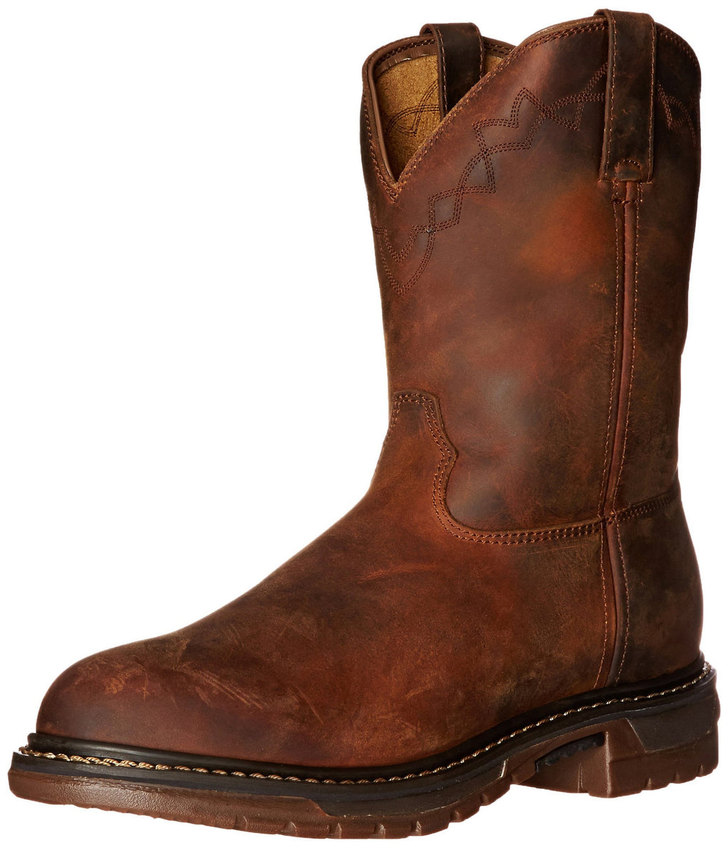 Men's Slip-On Motorcycle Boots | Round Toe Low Square Heel Elastic Cuff Winter Boots
