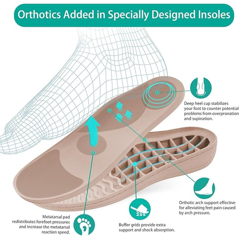 BCSTUDIO Womens Size 9 Tan Hook Loop Slide On Orthotic Arch Support Slippers