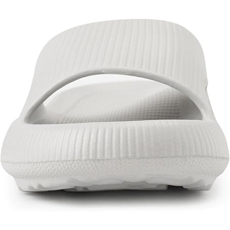 New Womens Size 8 Gray Arch Support Slide On Wide Strap Sandals Flip Flops Shoes