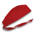 Solid red Skull tie-back style surgical scrub cap by Paradise Caps.