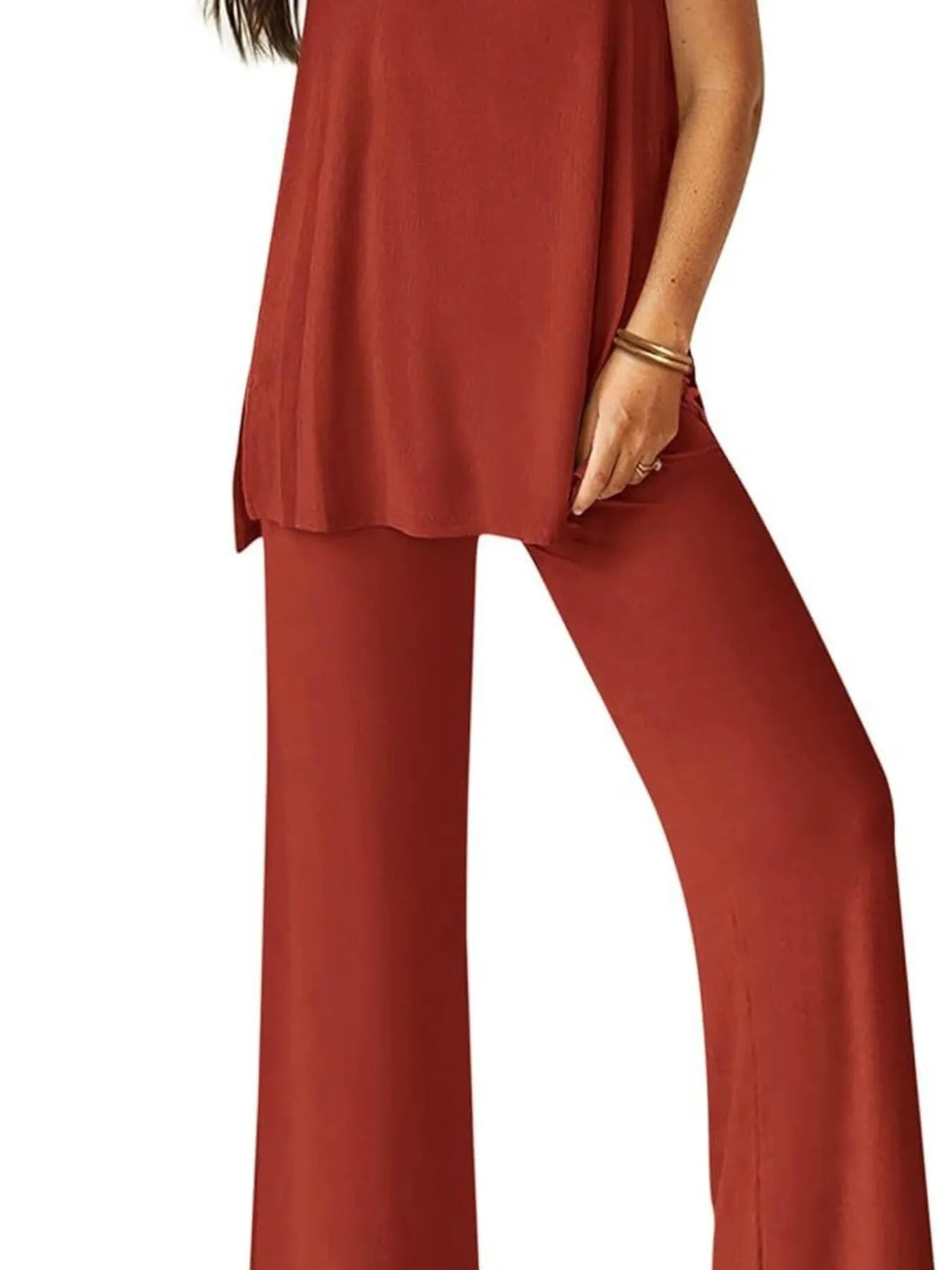 Round Neck Tank and Pants Set