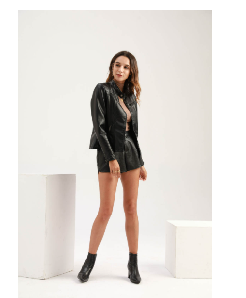 New Women Leather Clothing Women Spring Autumn Thin Motorcycle Clothing Size Leather Coat Short Chic Women Jacket