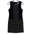 Trina Turk Womens Size 2 Black Shift Midi Gold Stud Sleeveless Sheath Dress