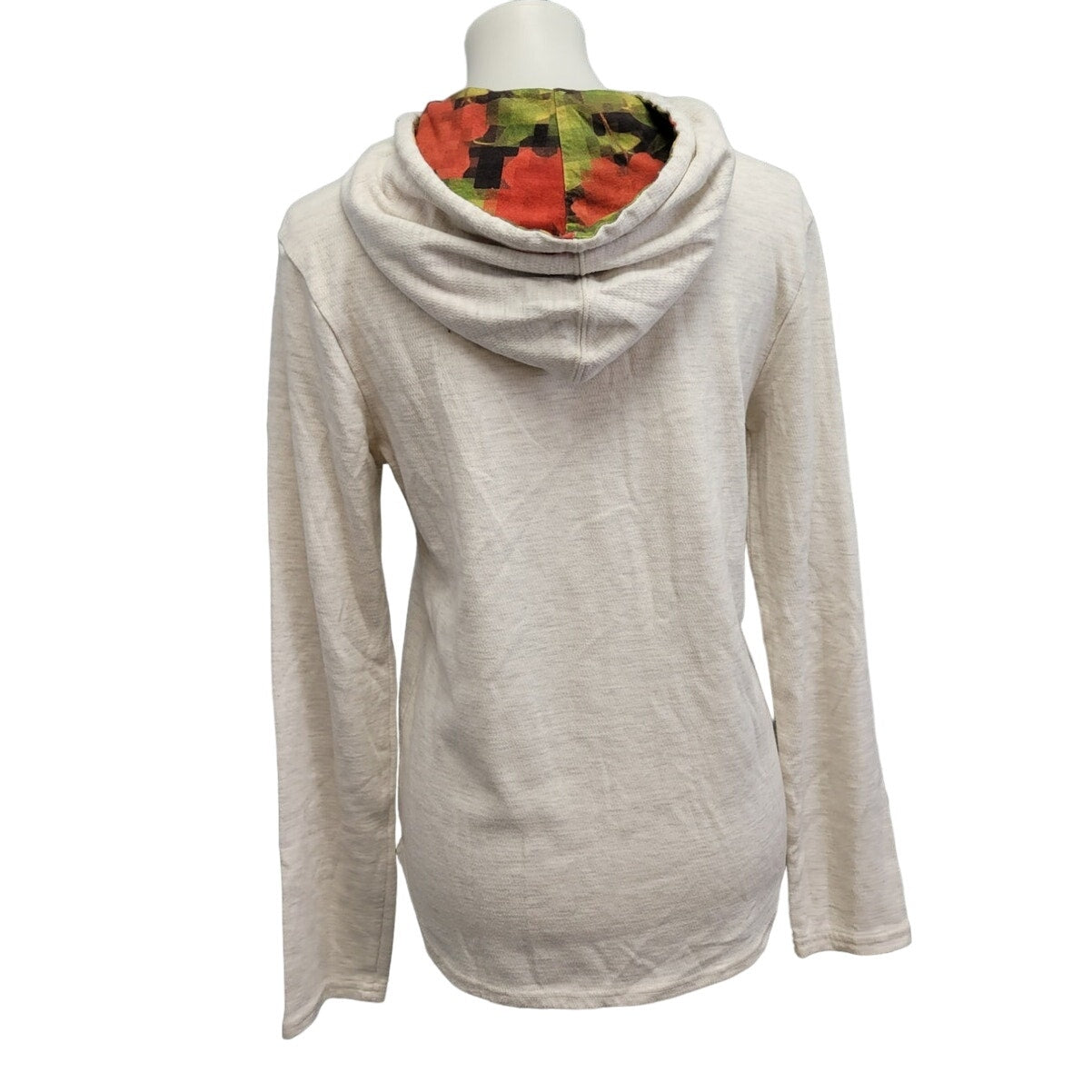 On The Byas Womens Small Long Sleeve Quarter Button Pullover Hooded Sweatshirt