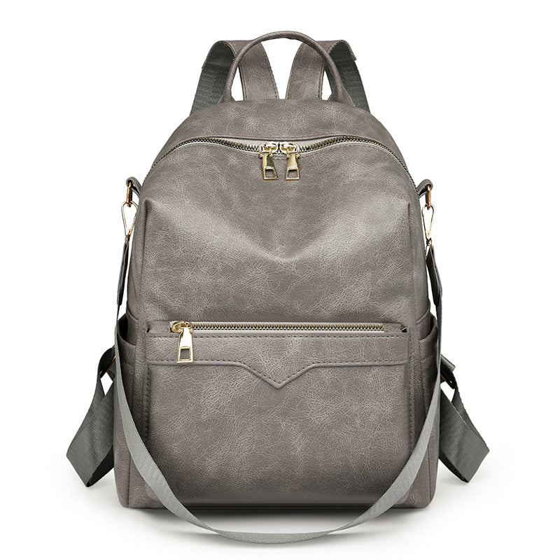 Women's Large Capacity Backpack - Waterproof PU Leather Commuter Backpack with Multiple Pockets