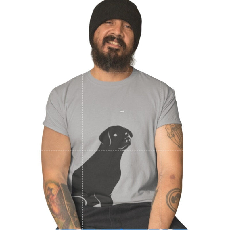 New Hand Printed Mens 2XL Gray Heathered Black Lab Dog Short Sleeve Tee Shirt